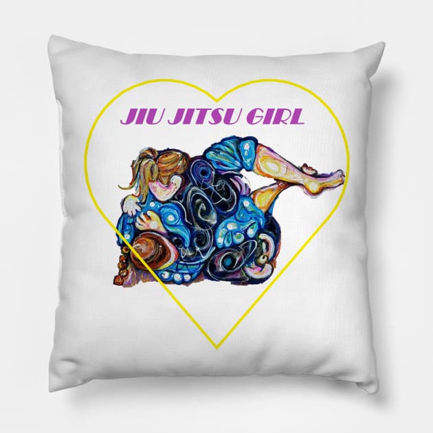 Jiu-Jitsu Girl - BJJ Art - Dreamscape Guard - By Kim Dean Pillow by KimDeanArtist