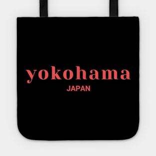 Yokohama Japan Simple Text Red Design Tote