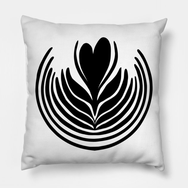 Latte Art Rosetta for Barista or Coffee lovers T-Shirt Pillow by SusanaDesigns