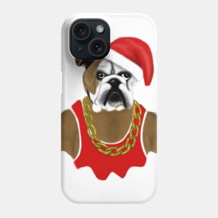 Gangster Santa Boxer Dog Funny Christmas Art Gift Phone Case