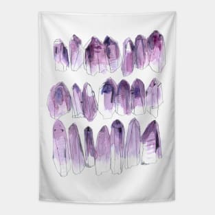 Watercolour crystals - Amethyst Print Tapestry