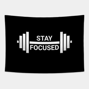 Stay Focused with barbell Tapestry