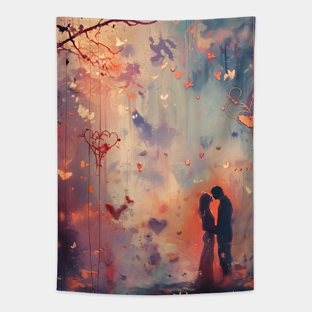 Discover True Romance: Art, Creativity and Connections for Valentine's Day and Lovers' Day Tapestry by insaneLEDP