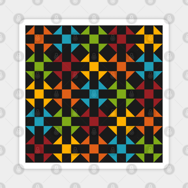 Geometric Pattern: Quilt: Winter Magnet by Red Wolf