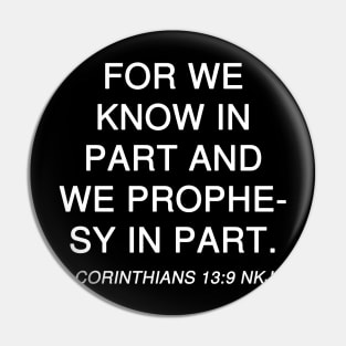 1 Corinthians 13:9 Bible Verse NKJV Text Pin