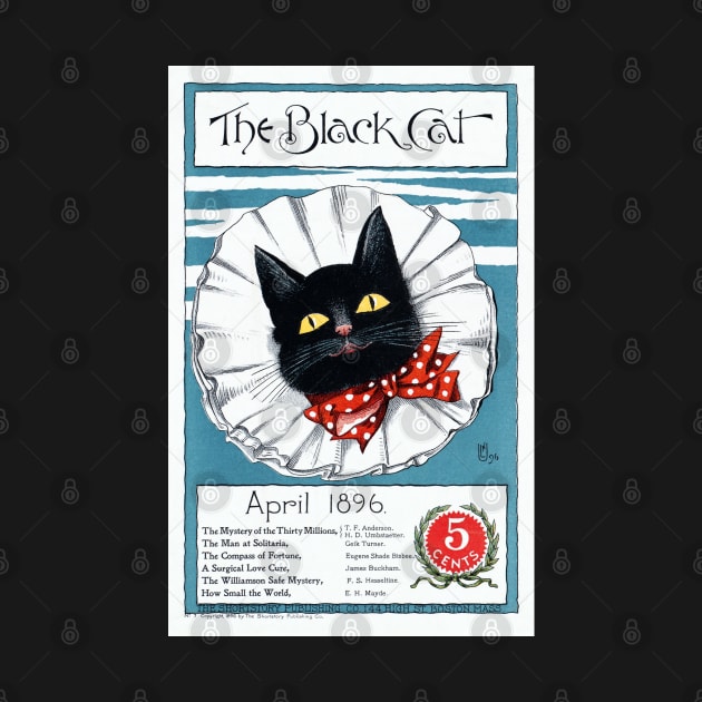 Beautifully Restored Black Cat Magazine Cover - April 1896 Issue by vintageposterco