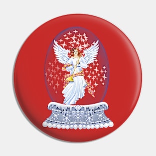 Christmas Angel In Globe Pin