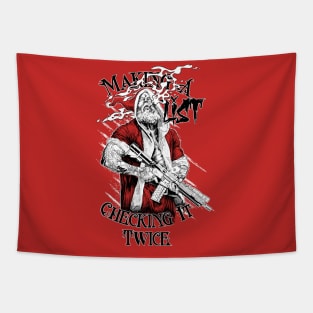 Naughty List Red Tapestry