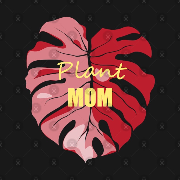 Plant Mom red Monstera deliciosa leaf by EvilDD