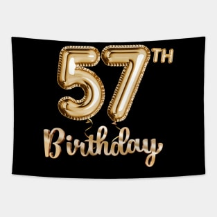 57th Birthday Gifts - Party Balloons Gold Tapestry