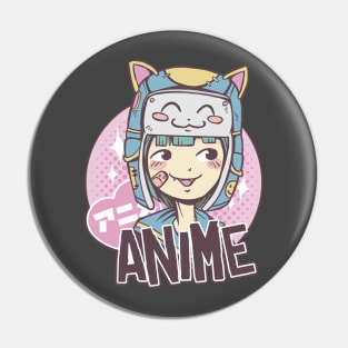 Meow Anime Cat Girl Pin