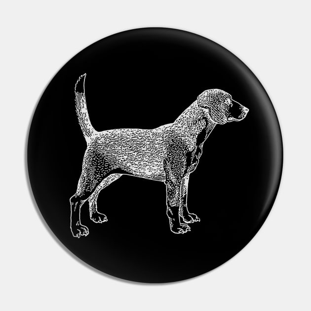 Beagle Pet Dog Line Art Drawing Pin by terrybain