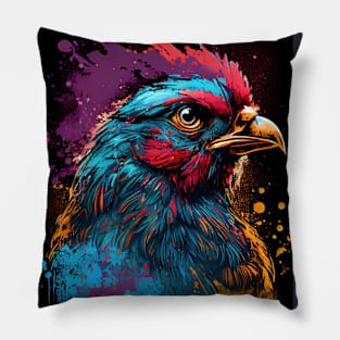 Chicken Art Style 90s Pillow