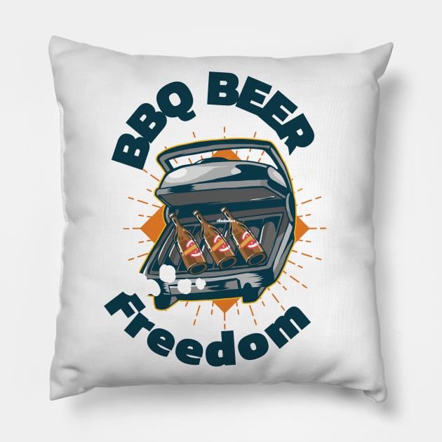 bbq beer freedom 4th of july shirt Pillow by pmeekukkuk