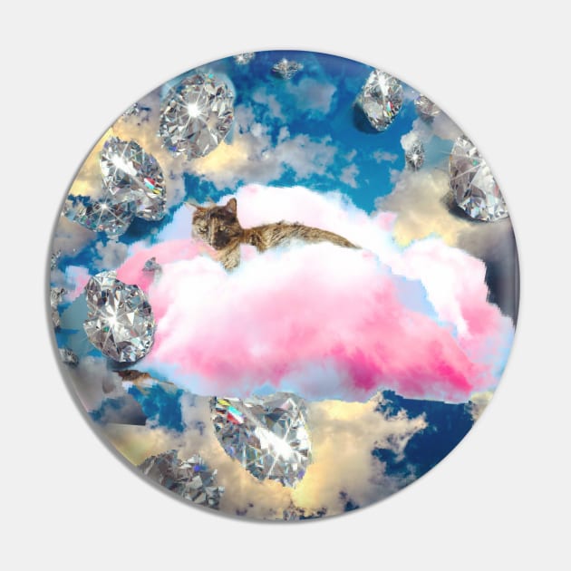 Tortie in the Sky with Diamonds Pin by Serenitea Rose