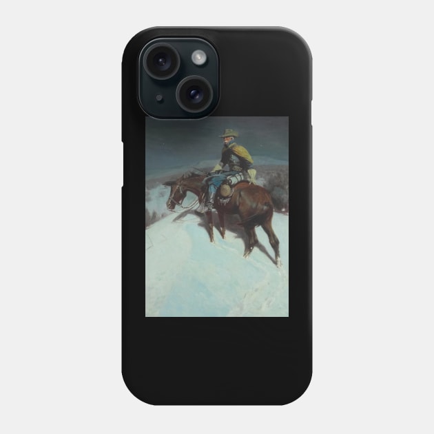 Lone Rider At Night - Vintage Western American Art Phone Case by Click Here For More