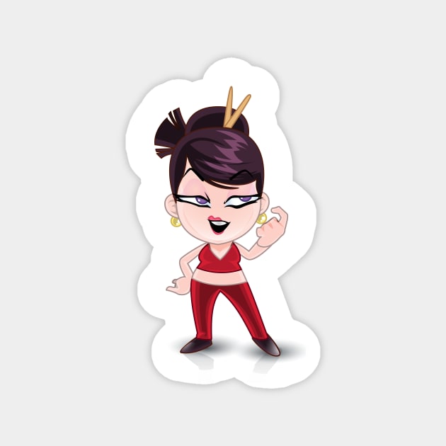 asian beautiful girl cartoon character for young kids Magnet by EDSERVICES