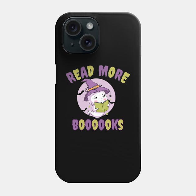 Funny Halloween ghost reading a book. Read more Boooooks Phone Case by ThirdEyeDesign