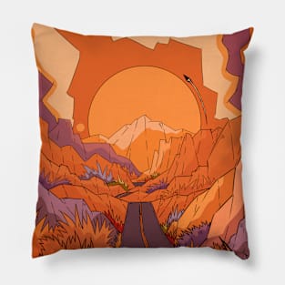 Desert mountain road Pillow