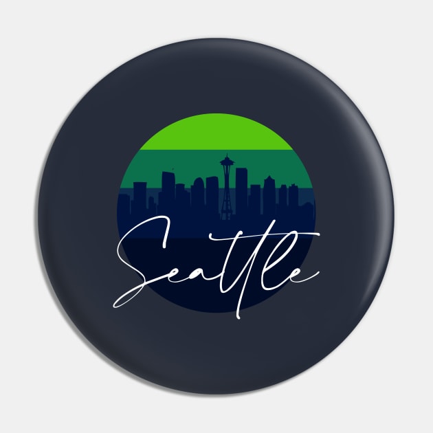 Seattle Skyline Football Colors Pin by funandgames