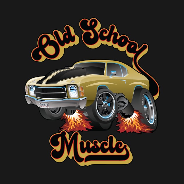 Retro Old School Muscle Car Cartoon Graphic by hobrath