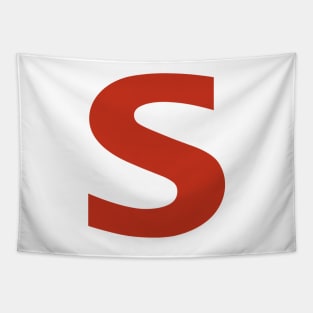 Letter s in Red Text Minimal Typography Tapestry