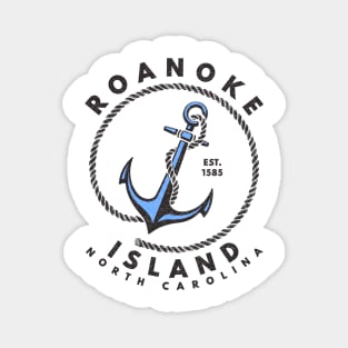 Vintage Anchor and Rope for Traveling to Roanoke Island, North Carolina Magnet