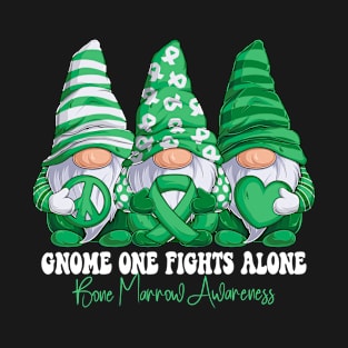 Funny Gnomies Bone Marrow Awareness Month Green Ribbon Gift Idea T-Shirt