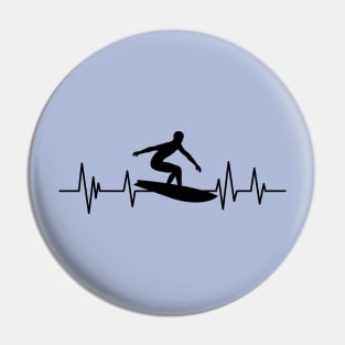 surf heartbeat surfing lover Pin