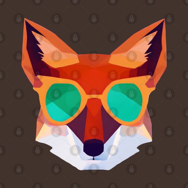 Cool Low Poly Fox wearing Sunglasses by Artist Rob Fuller