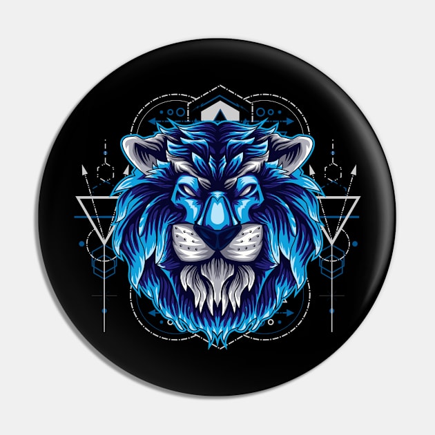 lion head Pin by SHINIGAMII