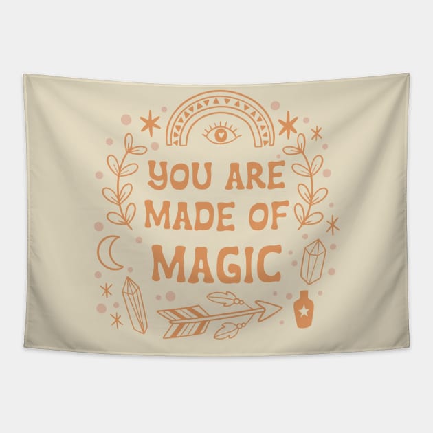 You are made of magic motivational self love quote Tapestry by RedCrunch