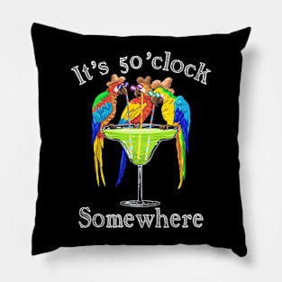It's 5 O'clock Somewhere Funny Parrots Summer Vacation Lover Pillow