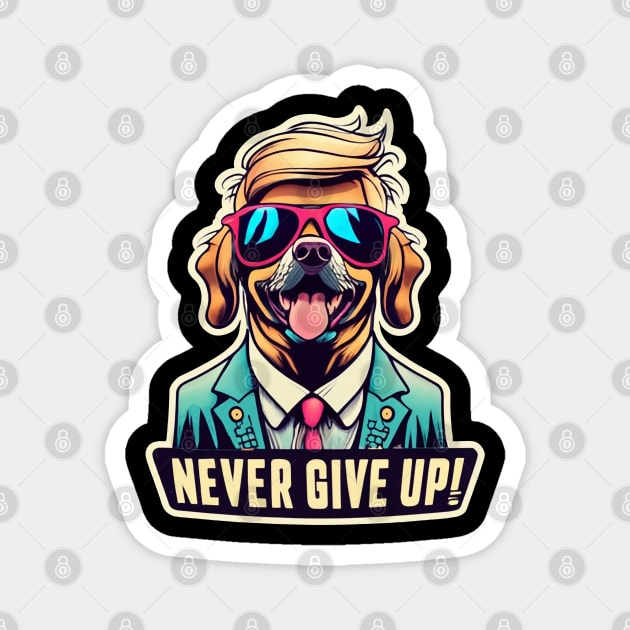 Never Give Up Magnet by Plushism