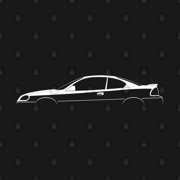 Pontiac Grand Am GT Coupe (1999) Silhouette by Car-Silhouettes