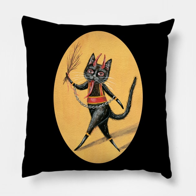 Krampus Black Cat Pillow by KayleighRadcliffe