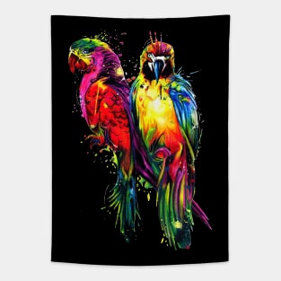 Rainbow Parrots Tapestry