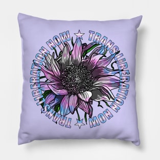 Trans Liberation Now Sunflower Pillow