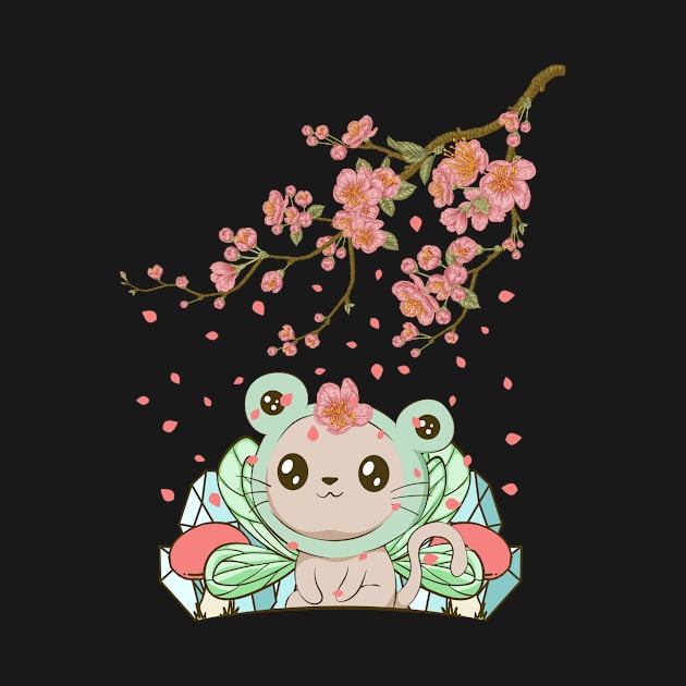 Fairycore Aesthetic Fairy Cat Frog Cherry Blossom by Alex21