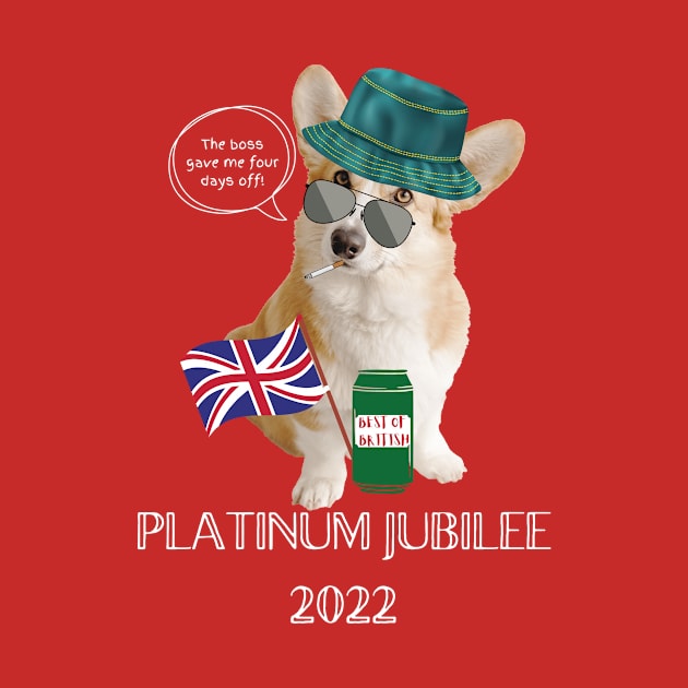 Funny Platinum Jubilee Corgi by Katebi Designs