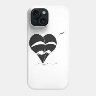 Lonely Heart-Sailboat (black sails) Phone Case