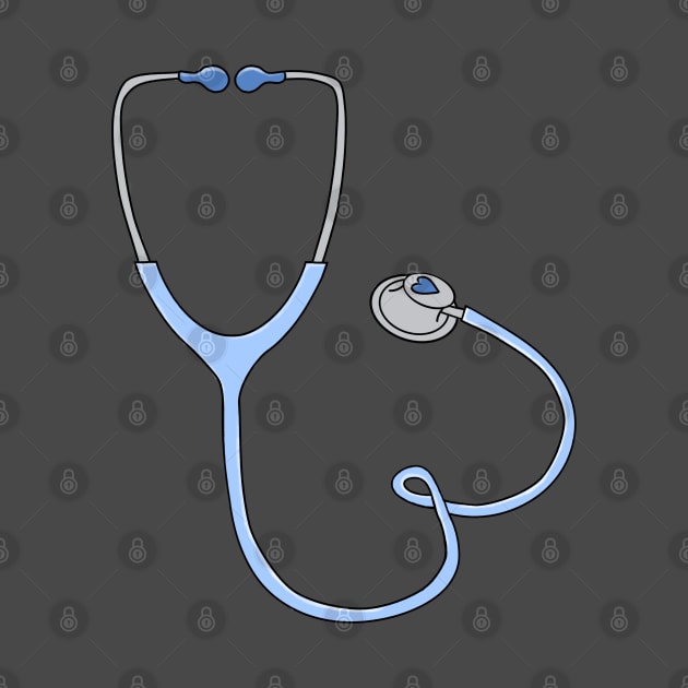 Blue heart stethoscope by Dr.Bear