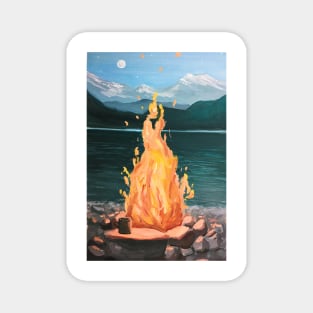 cozy campfire Magnet