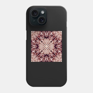 Rusty Maroon Cactus Mandalas - Intricate Digital Illustration - Colorful Vibrant and Eye-catching Design for printing on t-shirts, wall art, pillows, phone cases, mugs, tote bags, notebooks and more Phone Case