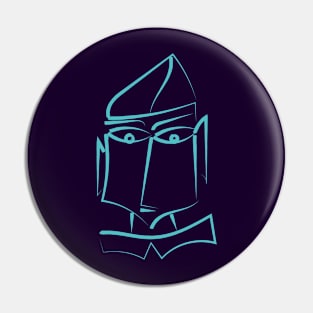 Man face funny minimal lineart Pin