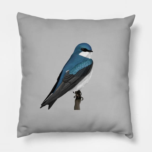 Tree Swallow Backyard Birds Bird Art Pillow by jzbirds