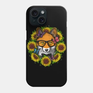 Fox Sunflowers Phone Case