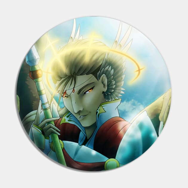 Archangel Michael Portrait Pin by Eothnoguy