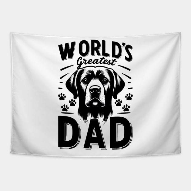 World's Greatest Dog Dad Fathers Day Puppy Lover Dog Paw Tapestry by cyryley