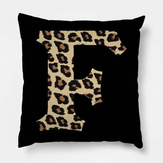 Letter F Leopard Cheetah Monogram Initial Pillow by squeakyricardo